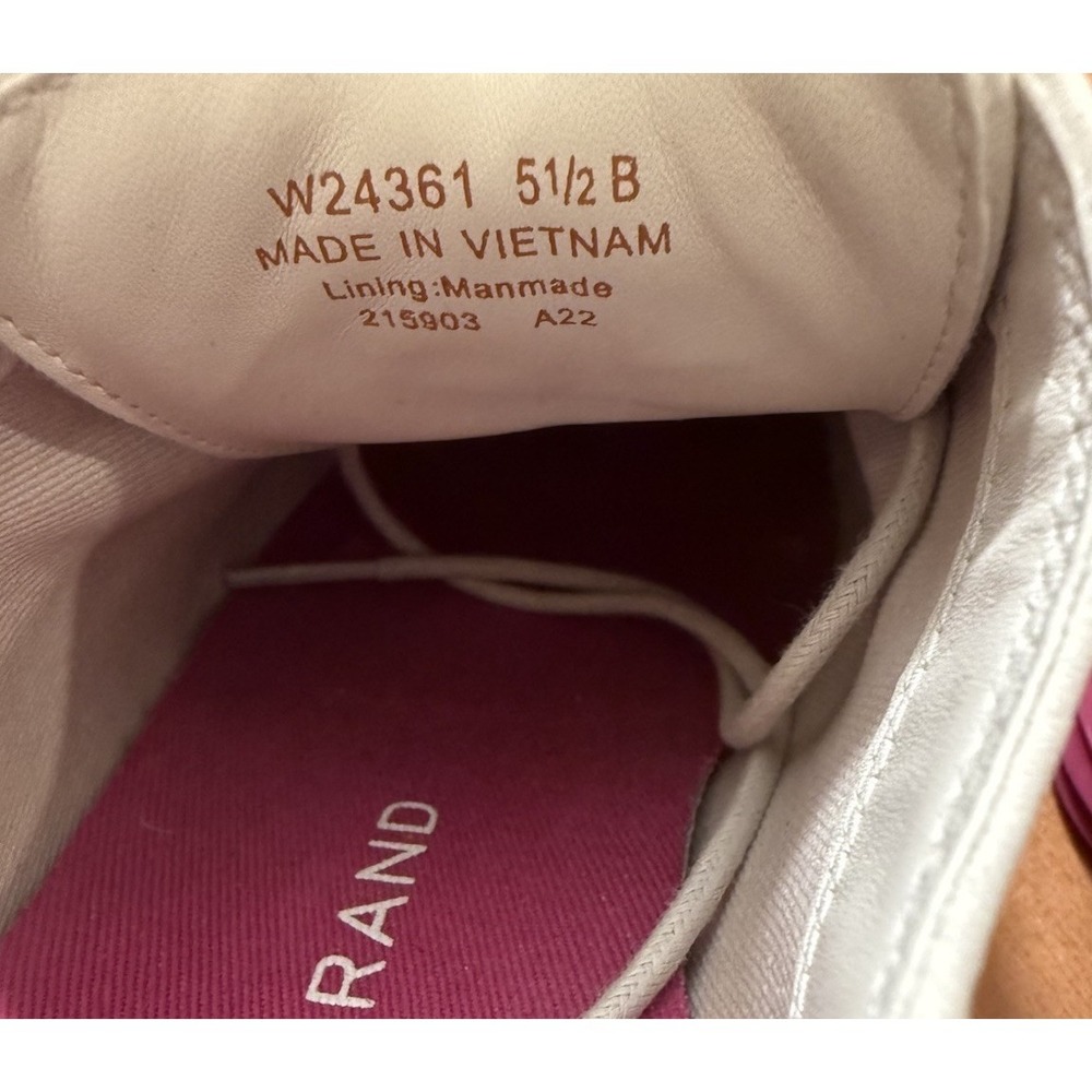 Cole Haan Original Grand Shoes Womens Size 5.5 Wingtip Oxford White Pink W24361 - Picture 9 of 10